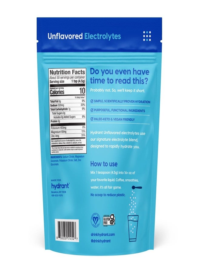 Hydrant - Bulk Fasting Electrolyte Hydration Powder, 50 Servings Sugar-Free Fasting Supplement Powder - Zero Sugar Flavorless Drink Mix for Fasting - Image 4